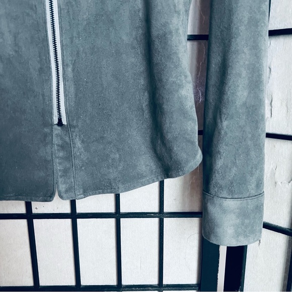 Carine Roitfeld uniqlo grey faux suede full zip jacket XS - Picture 2 of 7